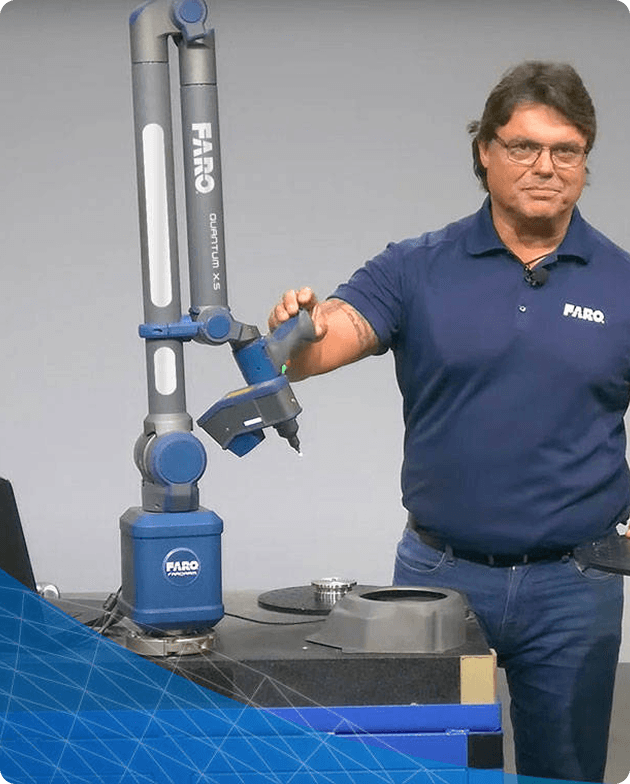 Engineer operating a coordinate measuring machine